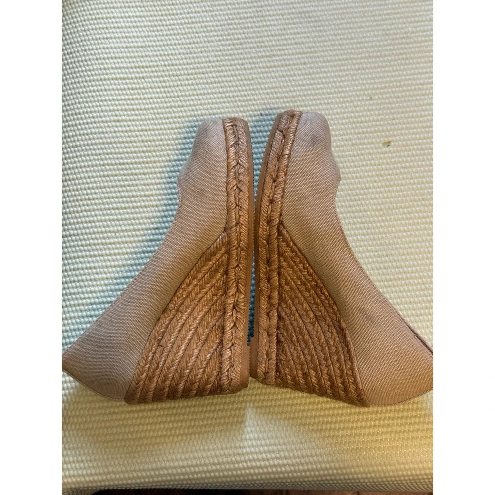 VISCATA Barcelona Shoes Womens Size 7 Beige Espadrille Wedge Heels Made Spain